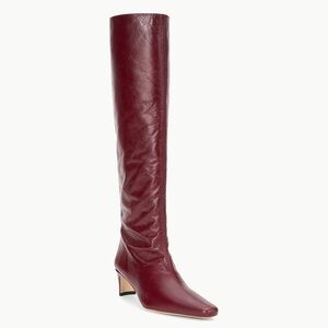 STAUD Burgundy Over-the-Knee Leather Boots